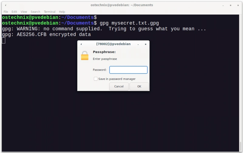 Простой способ шифрования и расшифровки файлов из командной строки с помощью GnuPG в Linux