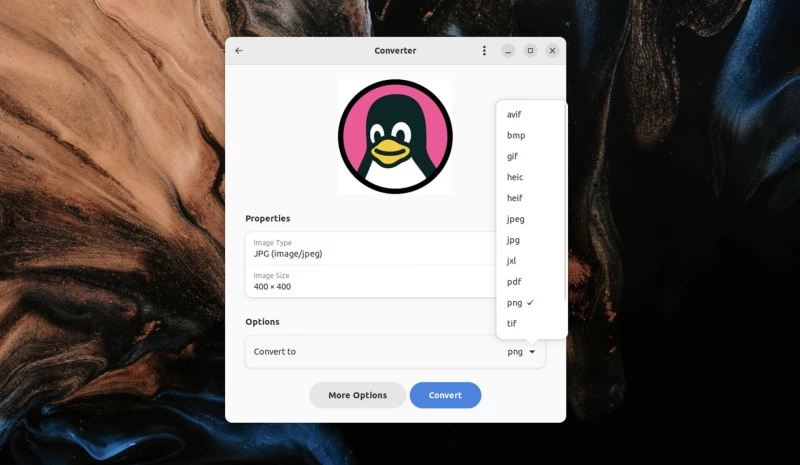Converter - удобный инструмент для конвертирования изображений для Linux