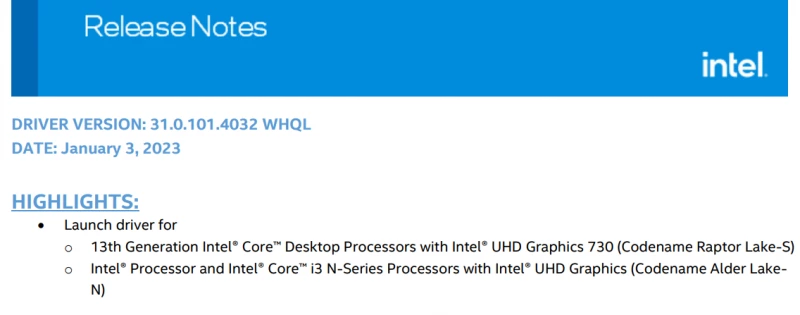 Графический драйвер Intel теперь поддерживает процессоры Arc, 11-го, 12-го и 13-го поколения Core одним пакетом