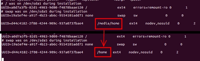 Как переместить домашнюю папку на другой раздел в Linux