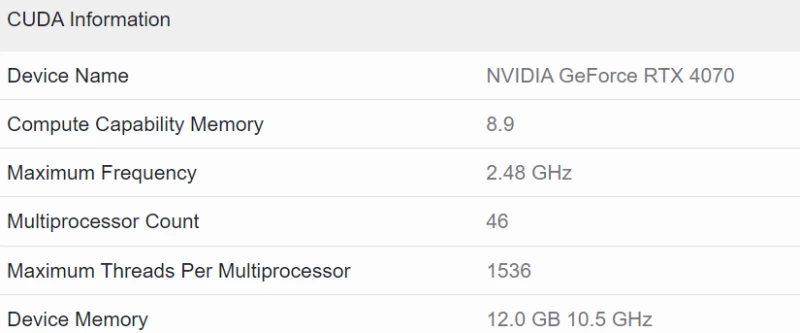 Утечка NVIDIA GeForce RTX 4070 подтверждает 5888 ядер CUDA, 12 ГБ памяти & 21 Гбит/с