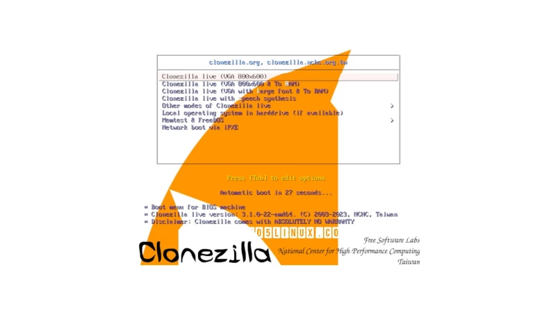 Clonezilla Live 3.1 выпущена с Memtest86 6.10, улучшена поддержка RAID-массивов