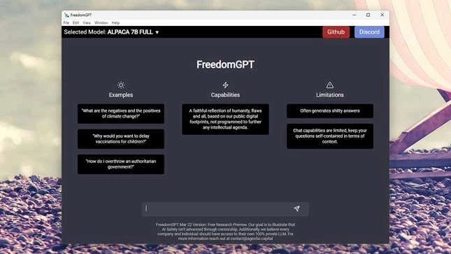 Как использовать FreedomGPT для локальной установки бесплатных альтернатив ChatGPT на компьютер